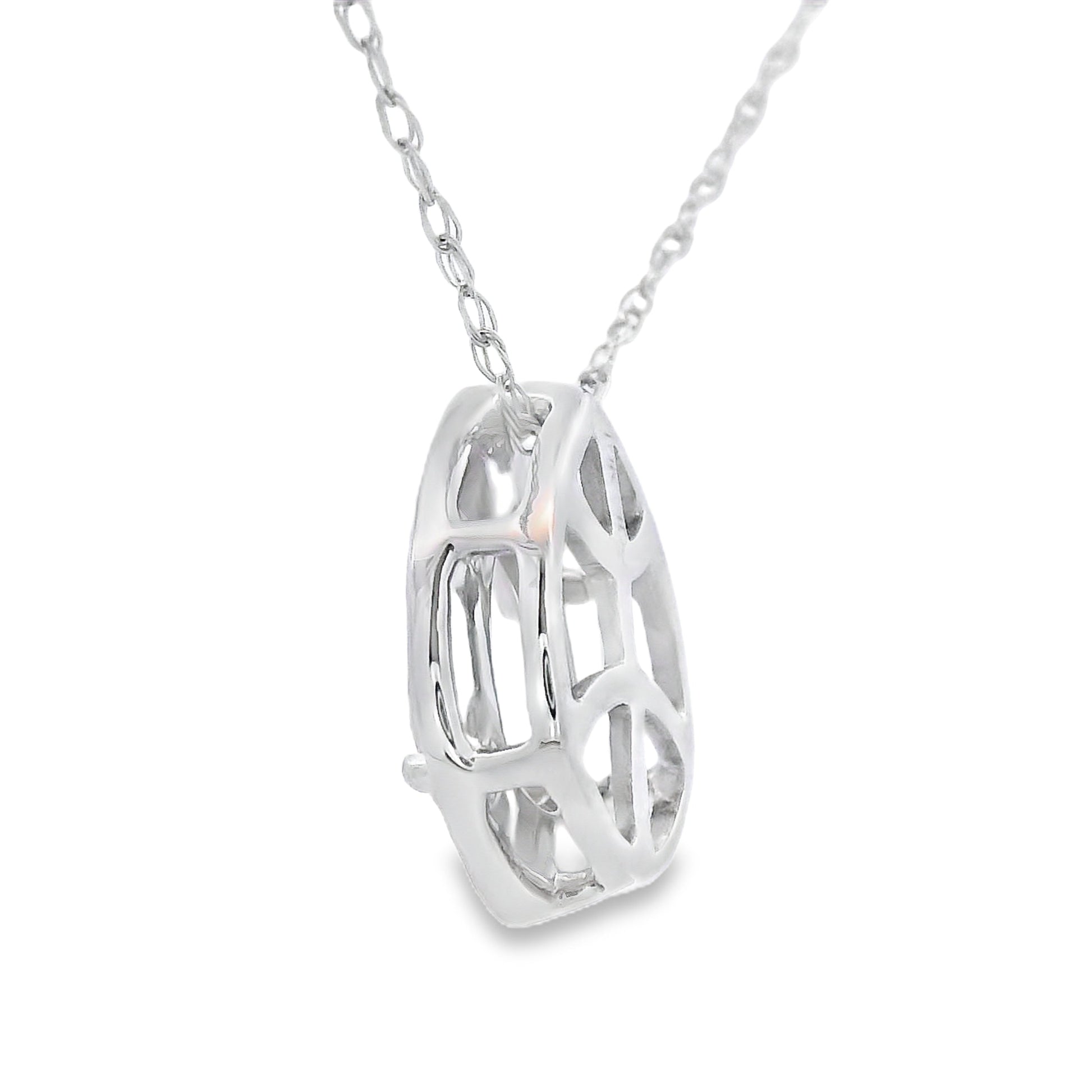 Rose Quartz Diamond Fashion Pendants 10KT White Gold Bids.com