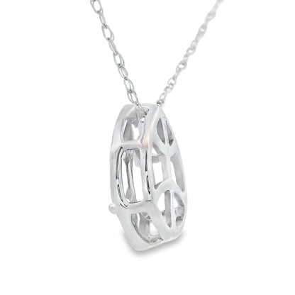Rose Quartz Diamond Fashion Pendants 10KT White Gold Bids.com