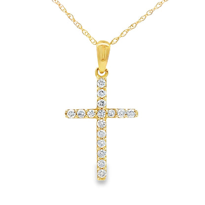 .19ct Diamond Cross Religious Pendant 14KT Yellow Gold Bids.com