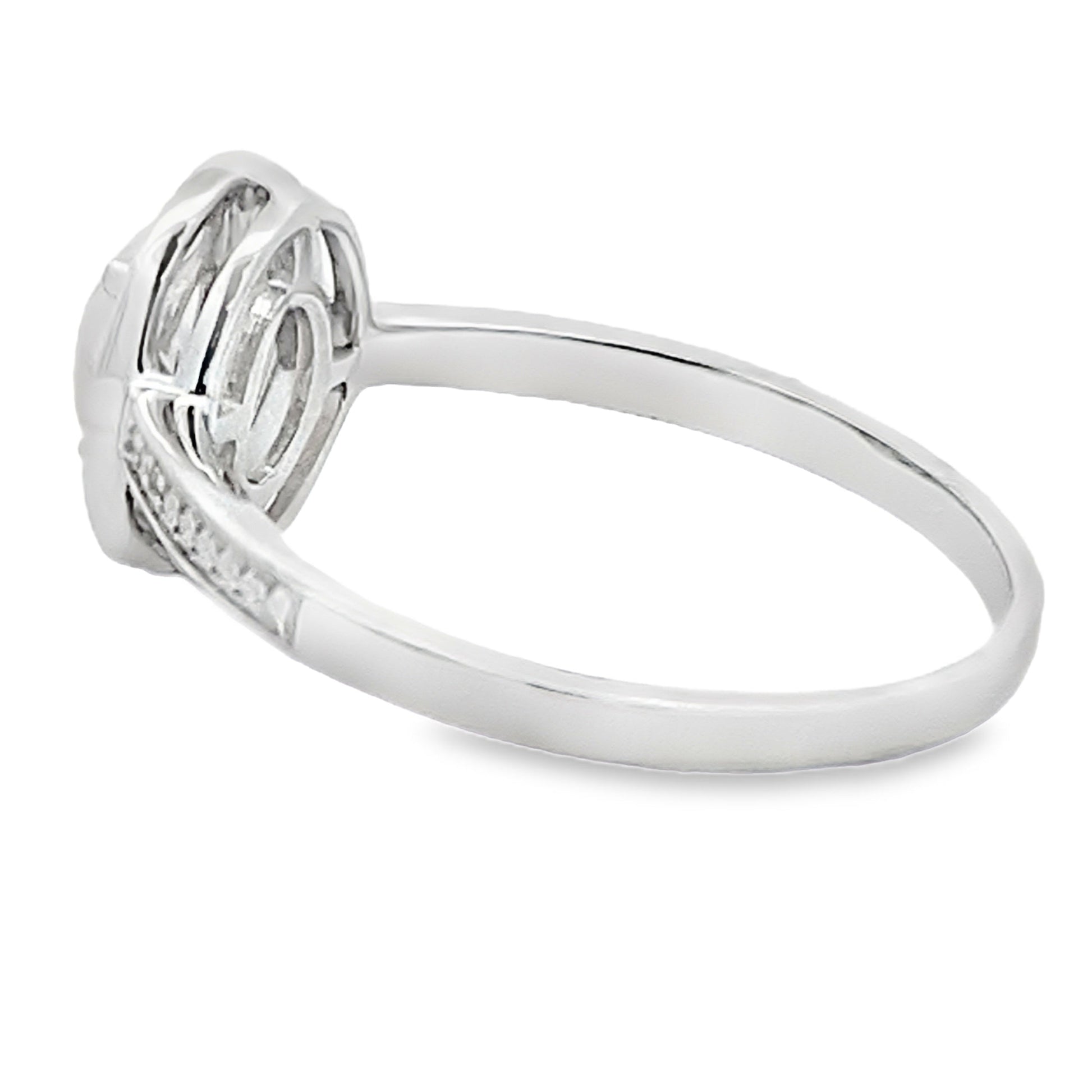 Genuine .36ct Opal Diamond Ring 10KT White Gold Bids.com