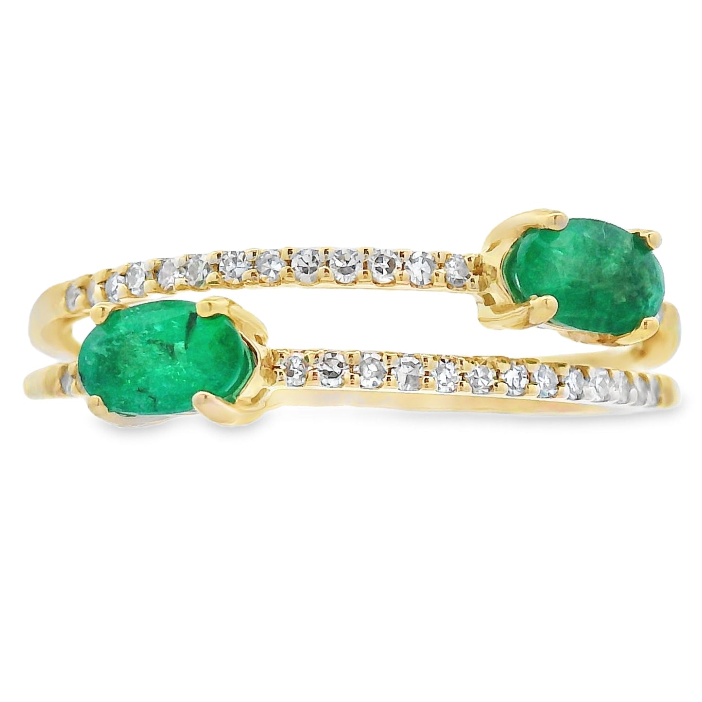 Natural .57ct Emerald Diamond Ring 14KT Yellow Gold Bids.com