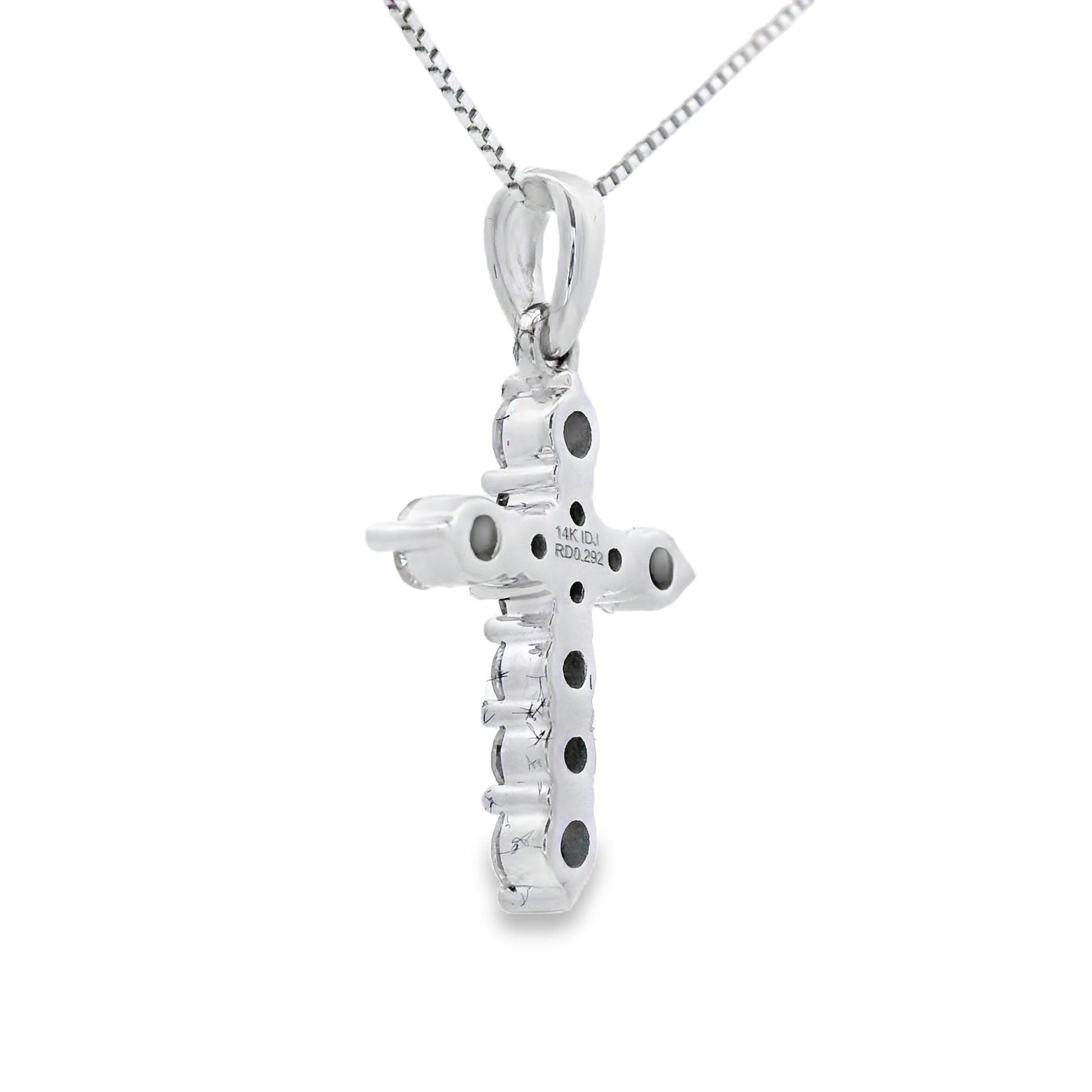 .30ct Diamond Cross Religious Pendant 14KT White Gold Bids.com