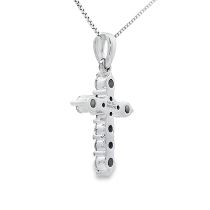 .30ct Diamond Cross Religious Pendant 14KT White Gold Bids.com