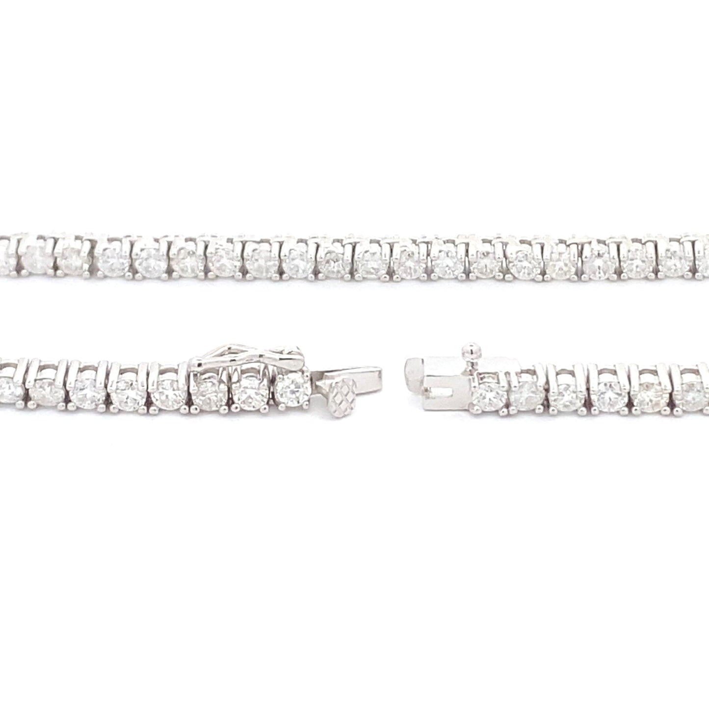 6.85ct Moissanite Tennis Necklace Sterling Silver Bids.com