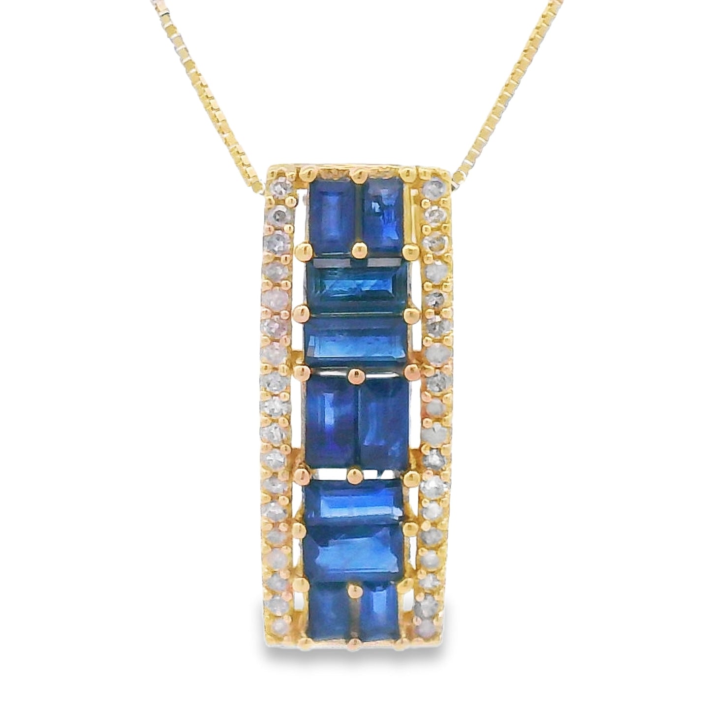 Sapphire Diamond Fashion Pendants 14KT Yellow Gold Bids.com