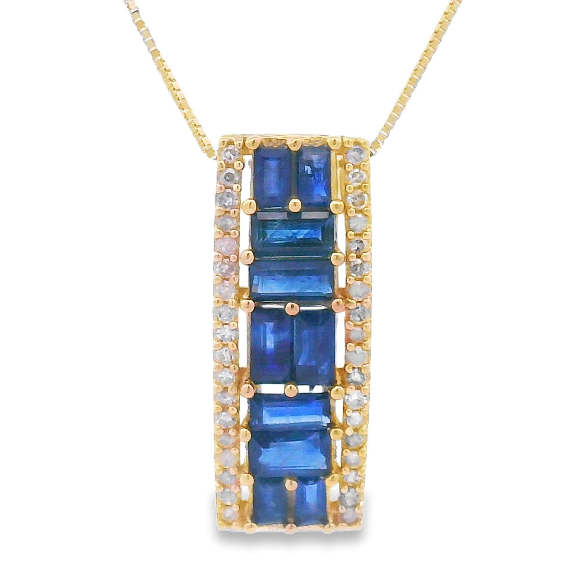 Sapphire Diamond Fashion Pendants 14KT Yellow Gold Bids.com