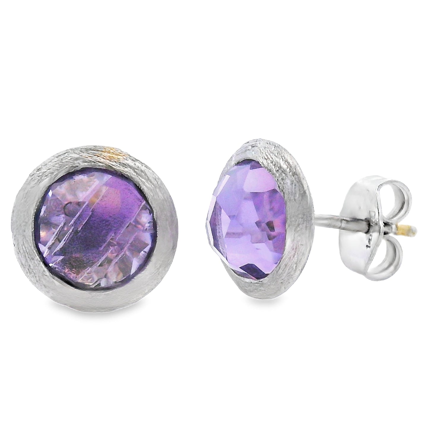 Natural 2.20ct Amethyst Earrings 14KT White Gold Bids.com