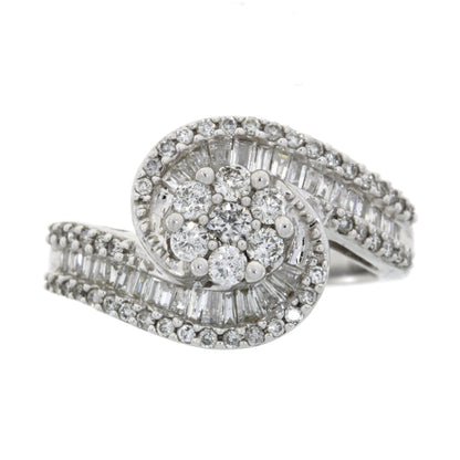Genuine 1.00ct Diamond Ring 14KT White Gold Bids.com