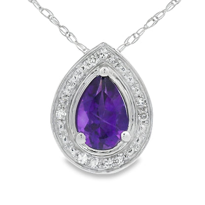 .37ct Amethyst Diamond Fashion Pendants 10KT White Gold Bids.com