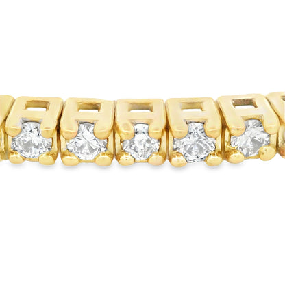Genuine 1.00ct Diamond Bangle Bracelet 14KT Yellow Gold Bids.com