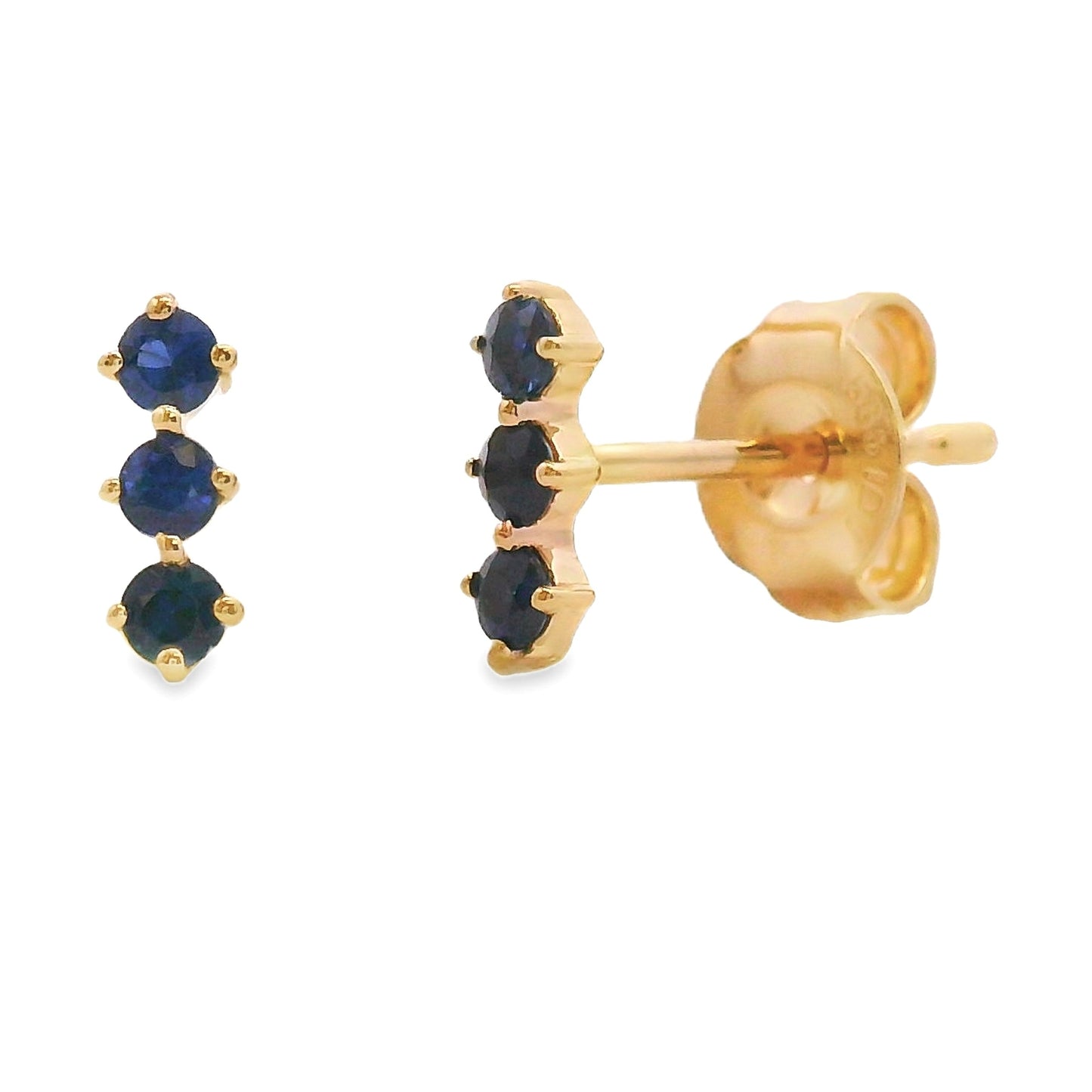 Genuine .20ct Sapphire Earrings 14KT Yellow Gold Bids.com