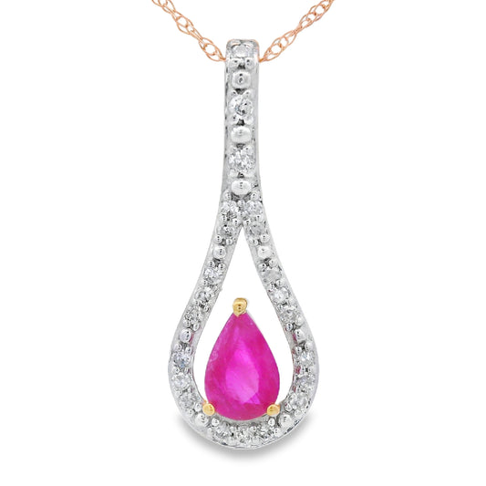 .48ct Ruby Diamond Fashion Pendants 10KT Yellow Gold Bids.com