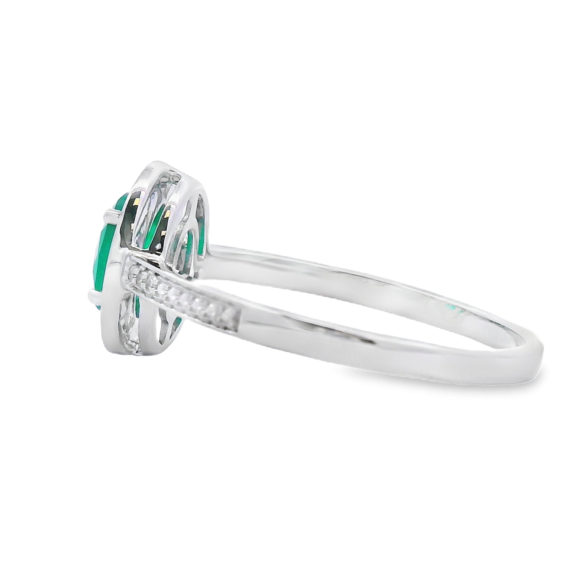 Genuine .53ct Chalcedony Diamond Ring 10KT White Gold Bids.com