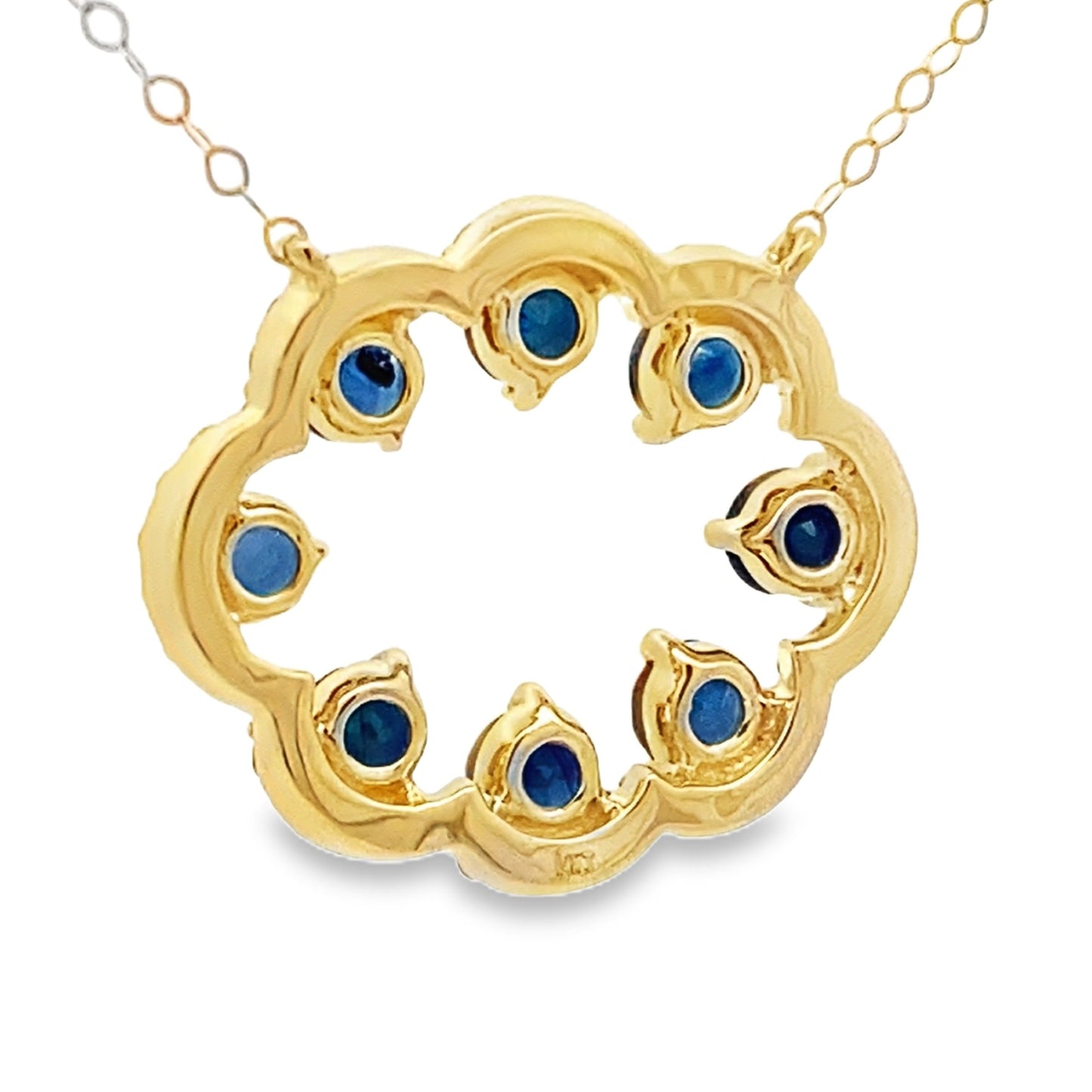 Sapphire Diamond Fashion Pendants 14KT Yellow Gold Bids.com