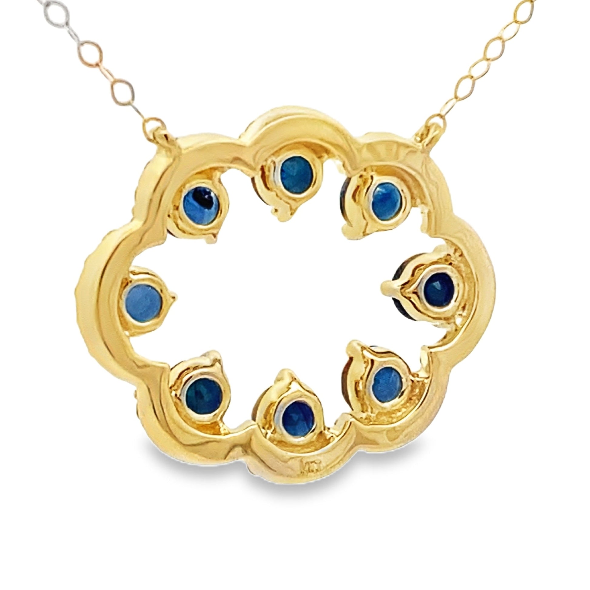 Sapphire Diamond Fashion Pendants 14KT Yellow Gold Bids.com