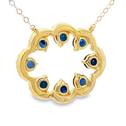 Sapphire Diamond Fashion Pendants 14KT Yellow Gold Bids.com