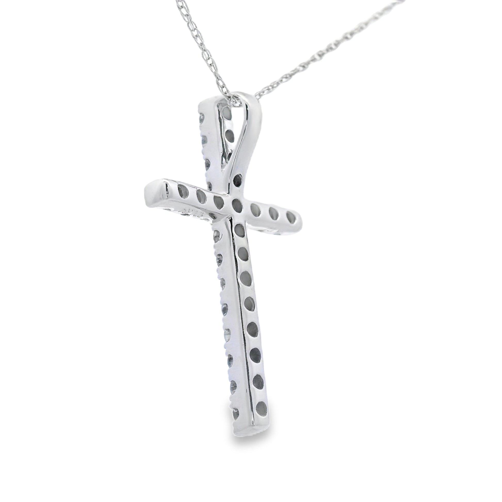 .33ct Diamond Cross Religious Pendant 14KT White Gold Bids.com