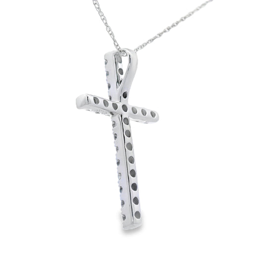 .33ct Diamond Cross Religious Pendant 14KT White Gold Bids.com