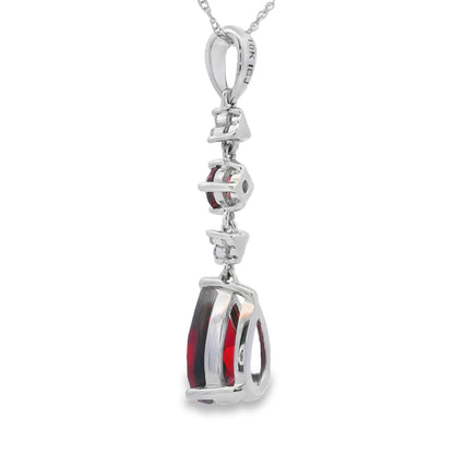 2.25ct Garnet Diamond Fashion Pendants 14KT White Gold Bids.com