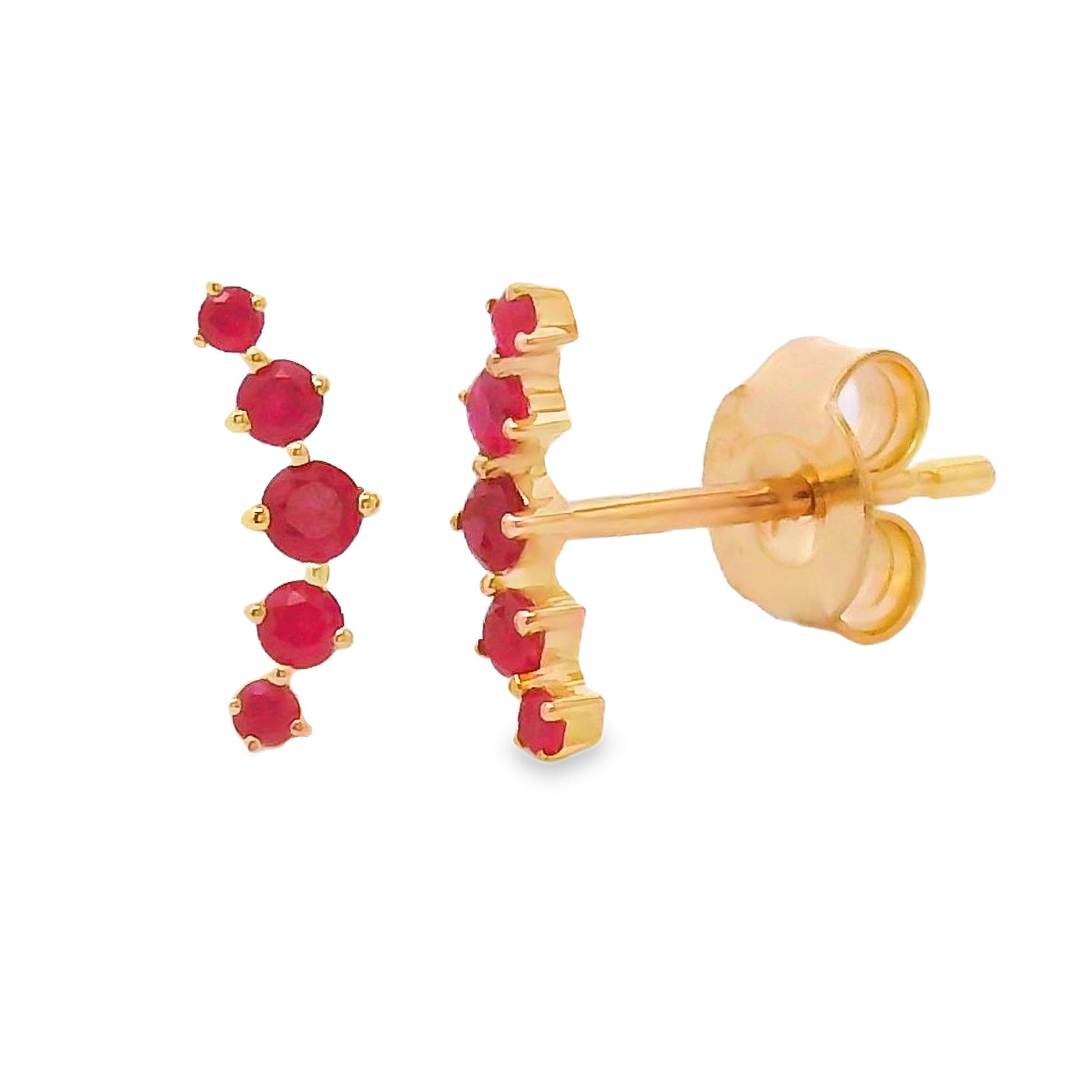 Natural .24ct Ruby Earrings 14KT Yellow Gold Bids.com