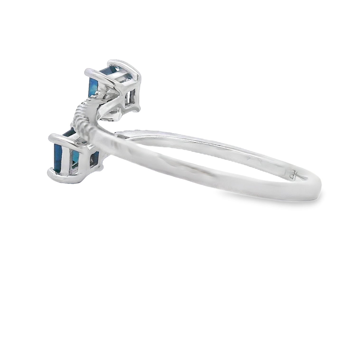Natural .61ct Sapphire Diamond Ring 14KT White Gold Bids.com