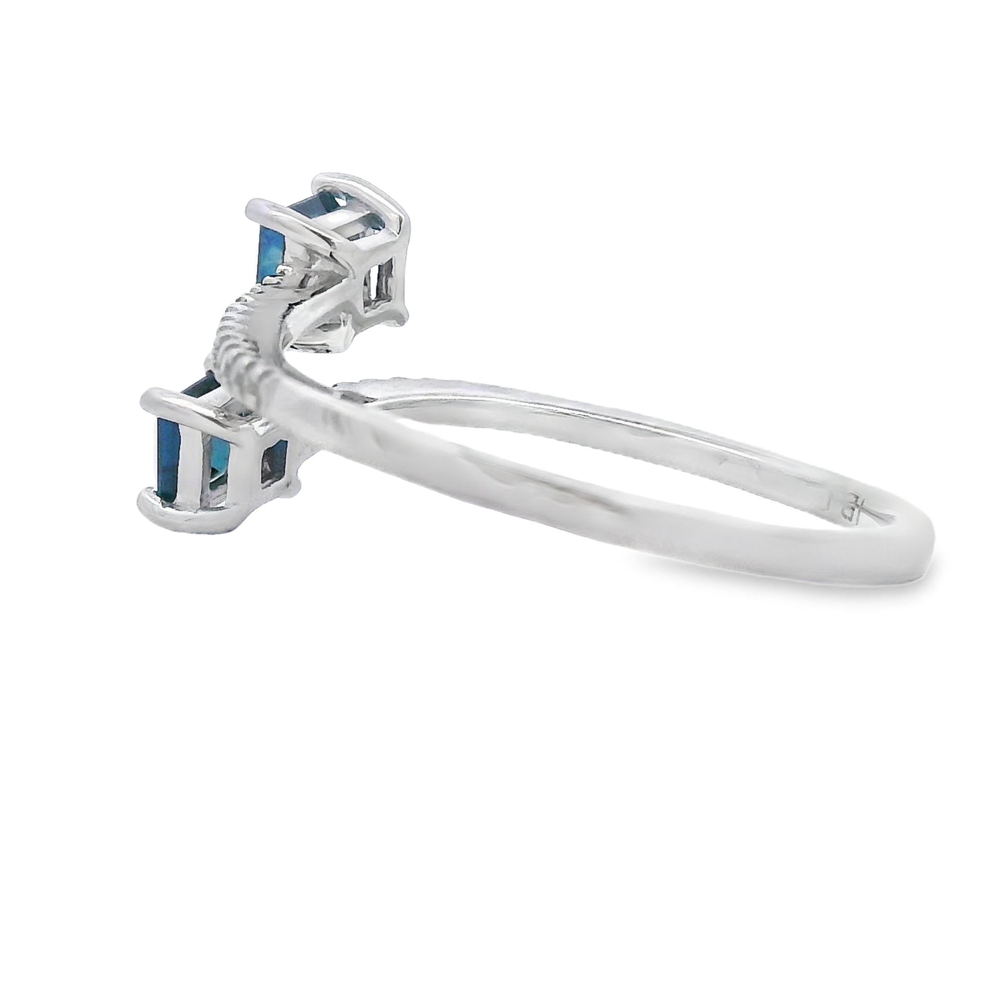 Natural .61ct Sapphire Diamond Ring 14KT White Gold Bids.com