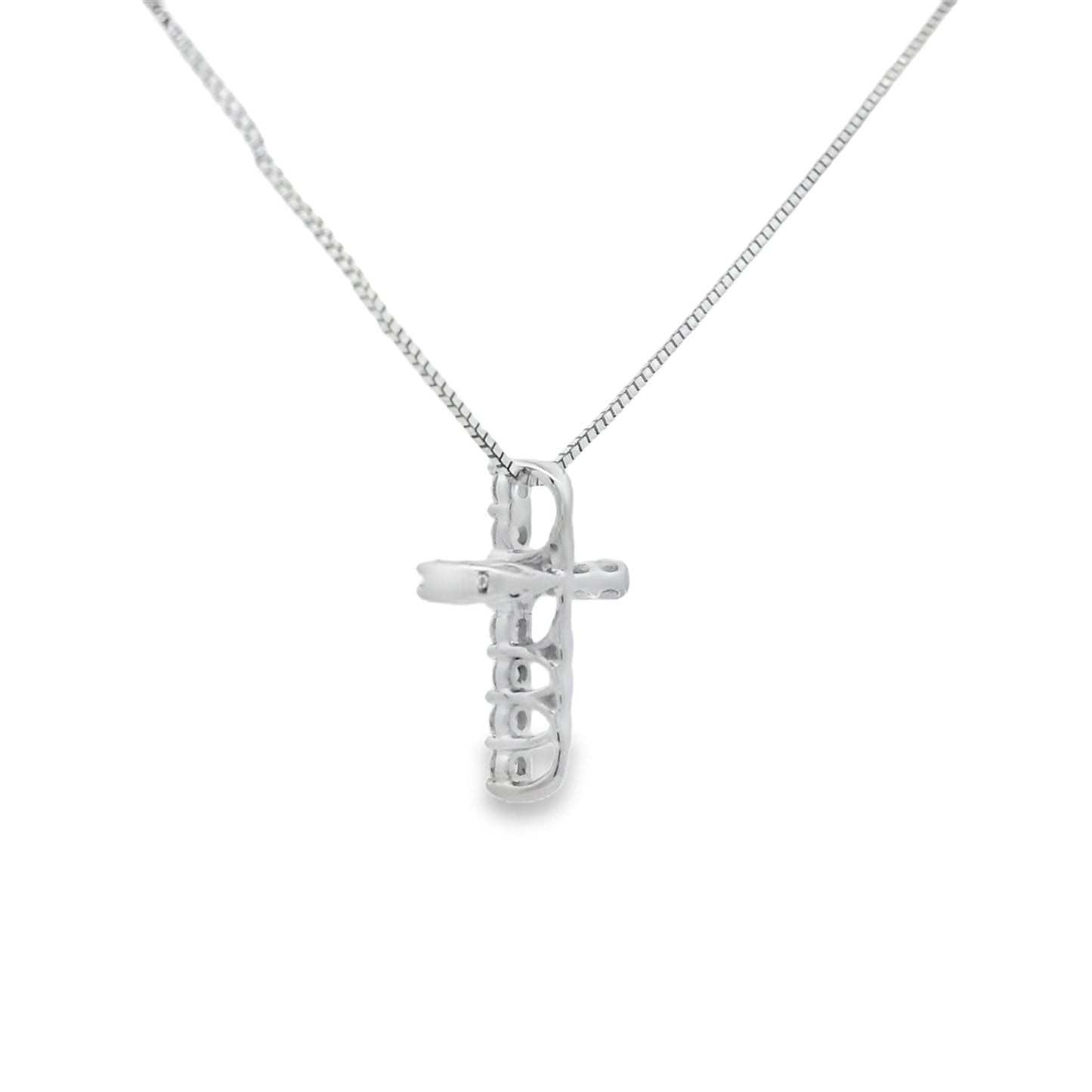 .15ct Diamond Cross Religious Pendant 14KT White Gold Bids.com