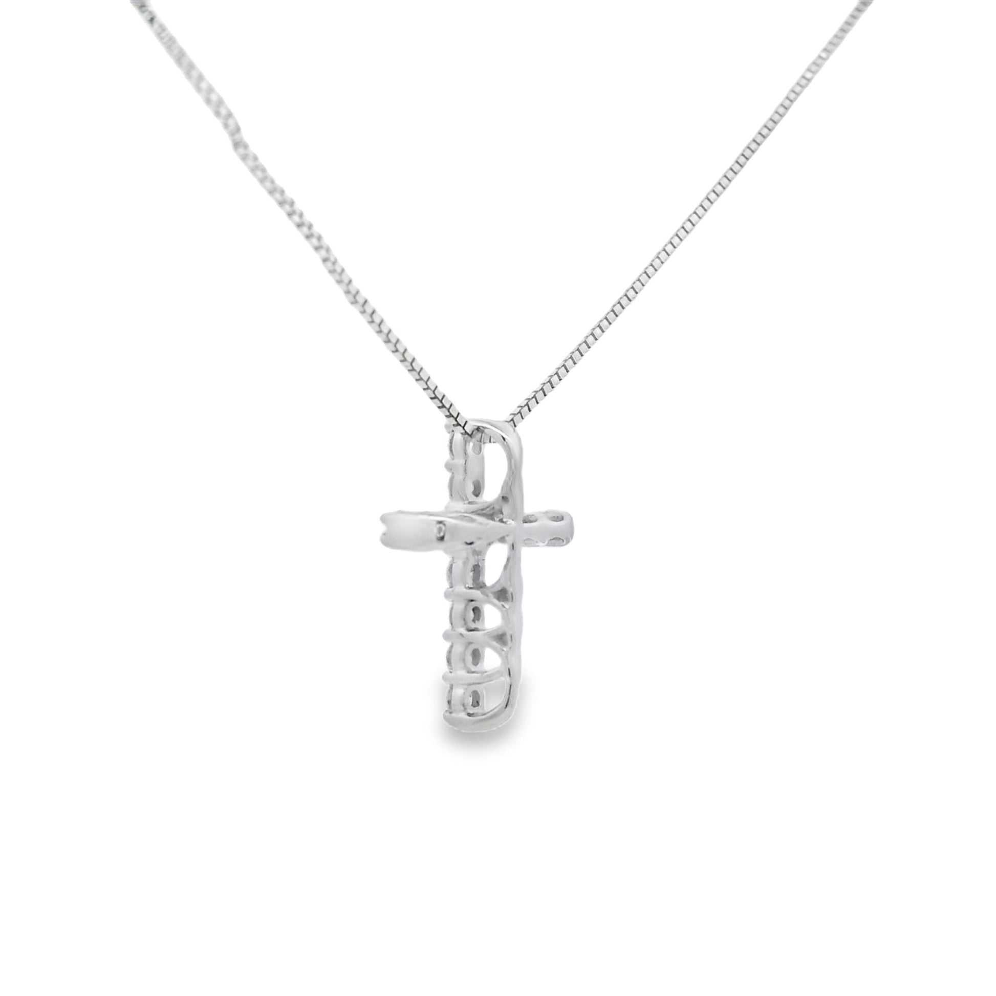 .15ct Diamond Cross Religious Pendant 14KT White Gold Bids.com