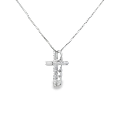 .15ct Diamond Cross Religious Pendant 14KT White Gold Bids.com