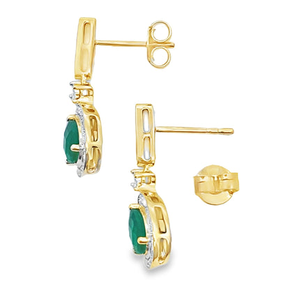 Chalcedony Diamond Dangle Earrings 10KT Yellow Gold Bids.com