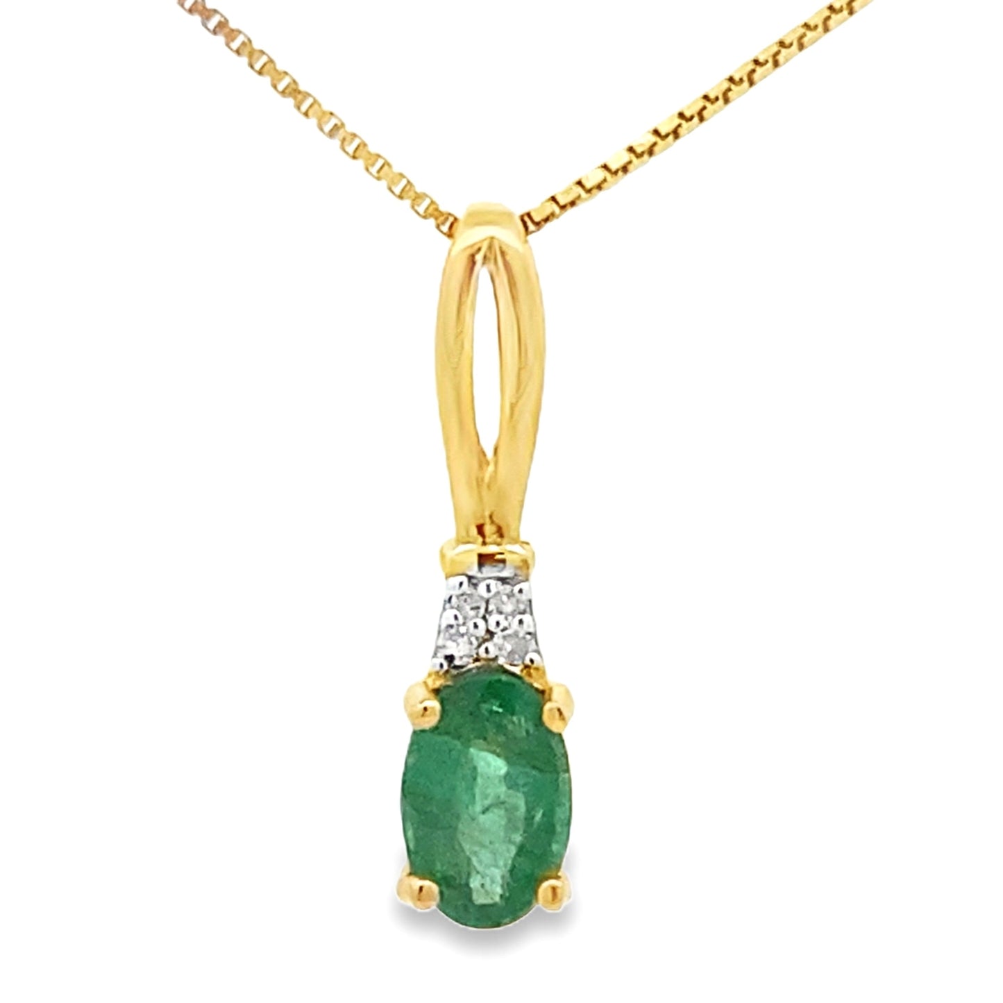 .25ct Emerald Diamond Fashion Pendants 10KT Yellow Gold Bids.com