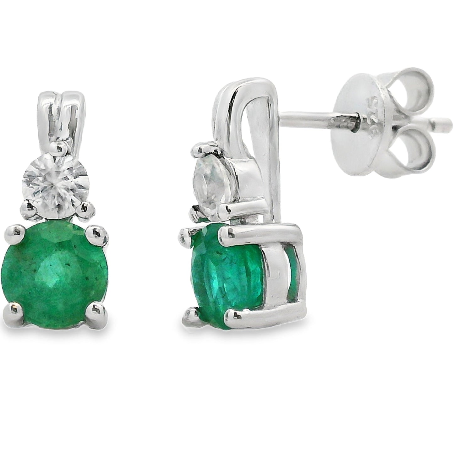 Natural 1.32ct Emerald Zircon Earrings Sterling Silver Bids.com