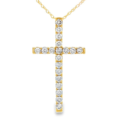 .50ct Diamond Cross Religious Pendant 14KT Yellow Gold Bids.com