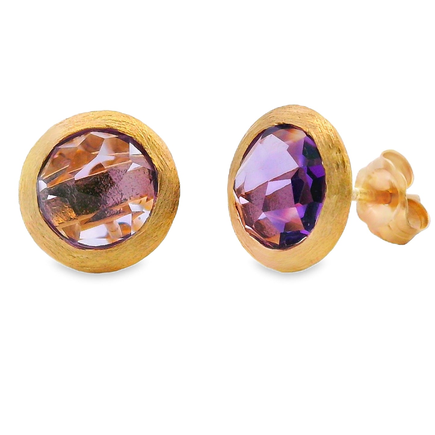 Natural 2.20ct Amethyst Earrings 14KT Yellow Gold Bids.com