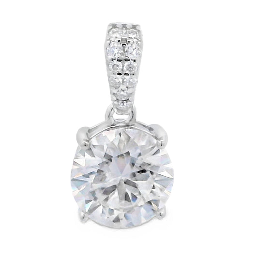 Genuine 2.00ct Moissanite Pendant Sterling Silver Bids.com