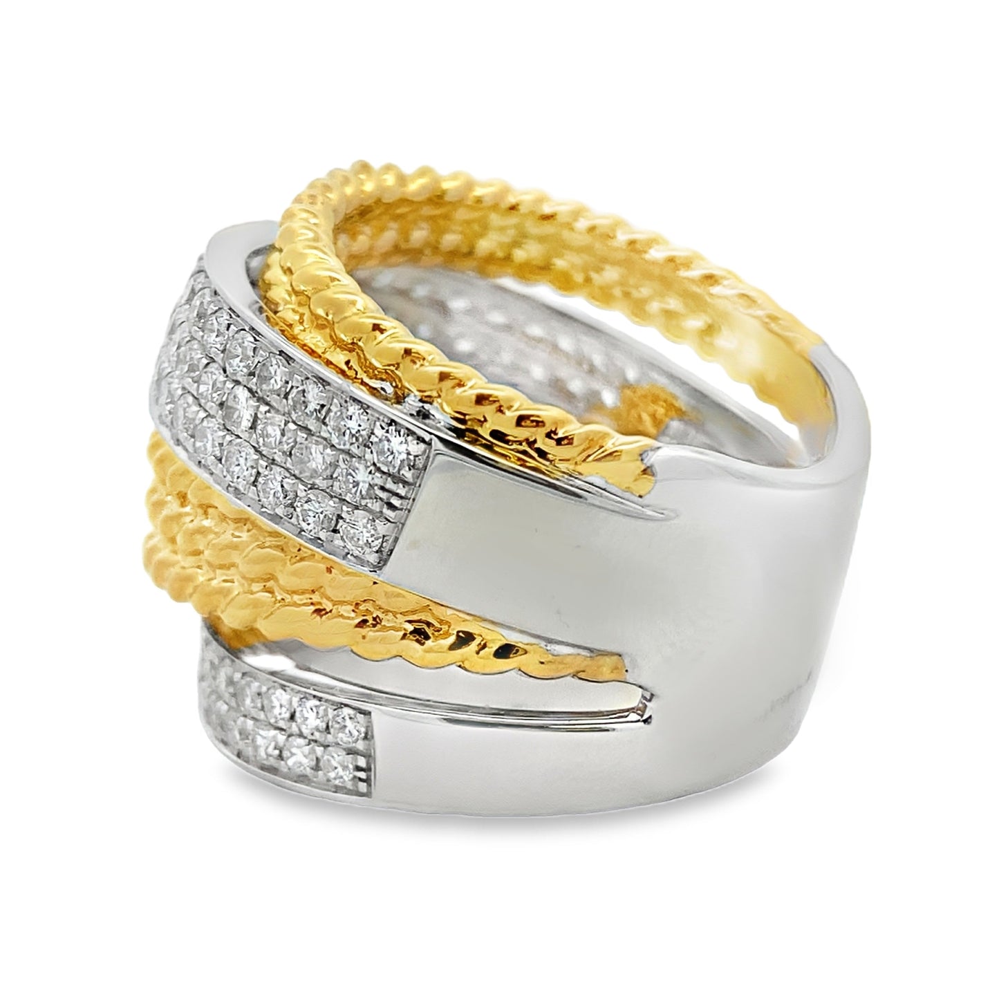 Genuine 1.25ct Diamond Ring 18KT 2 Tone Gold Bids.com