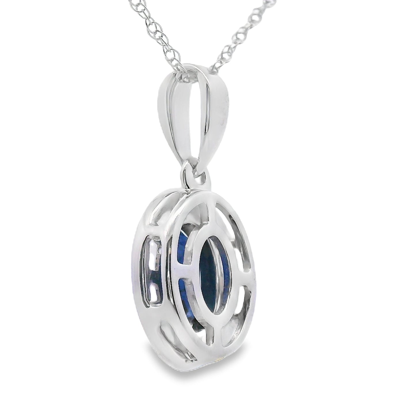 .65ct Sapphire Diamond Fashion Pendants 10KT White Gold Bids.com