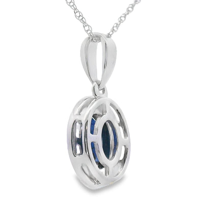 .65ct Sapphire Diamond Fashion Pendants 10KT White Gold Bids.com