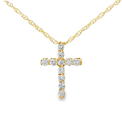 .12ct Diamond Cross Religious Pendant 10KT Yellow Gold Bids.com