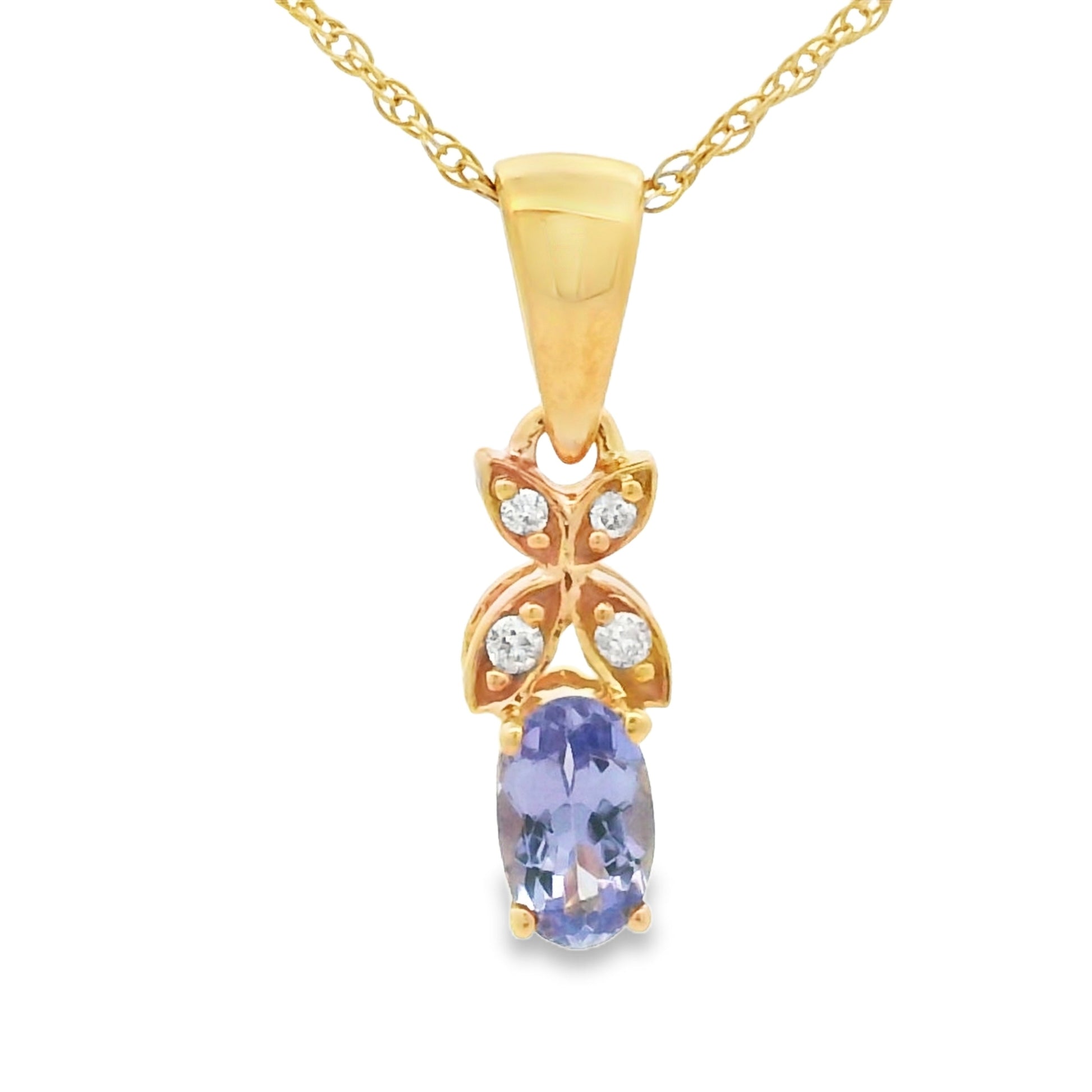 Tanzanite Diamond Fashion Pendants 10KT Yellow Gold Bids.com