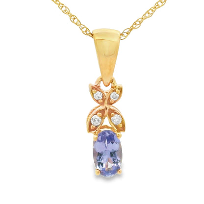 Tanzanite Diamond Fashion Pendants 10KT Yellow Gold Bids.com