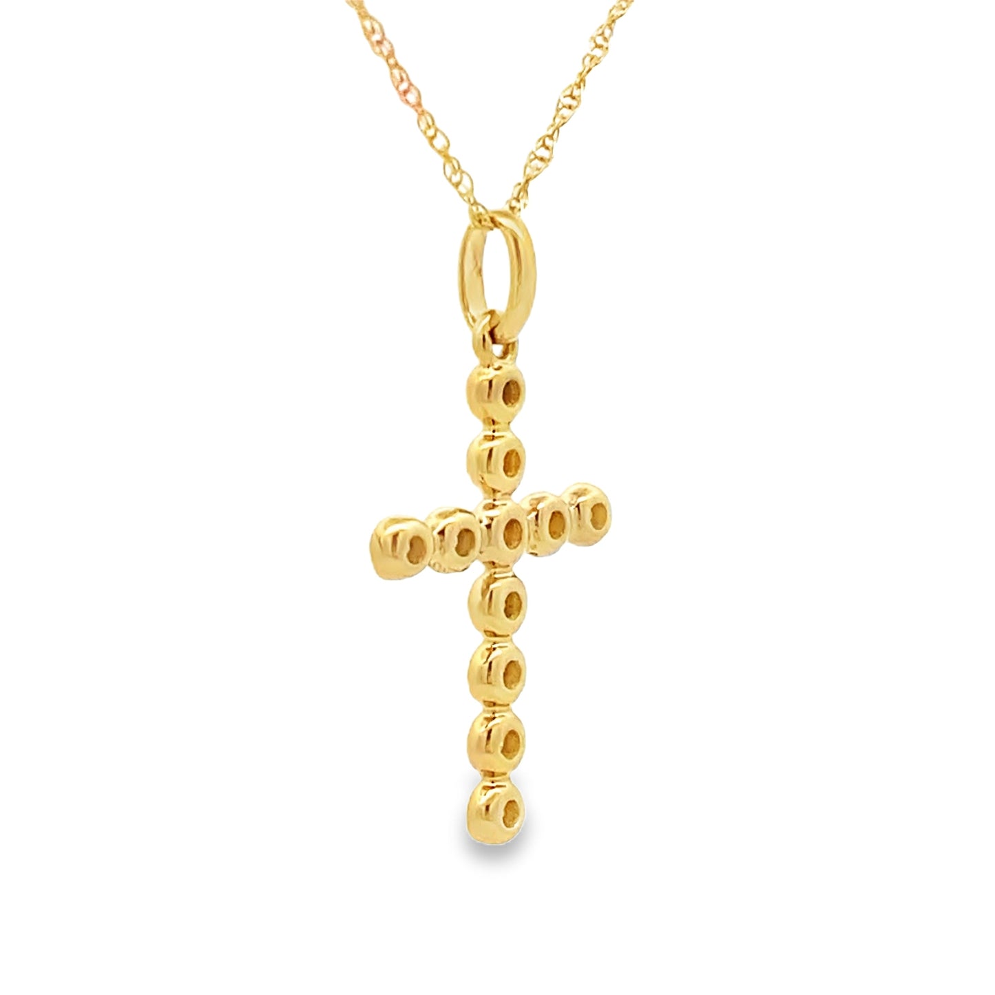 .09ct Diamond Cross Religious Pendant 14KT Yellow Gold Bids.com