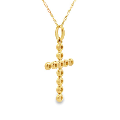 .09ct Diamond Cross Religious Pendant 14KT Yellow Gold Bids.com