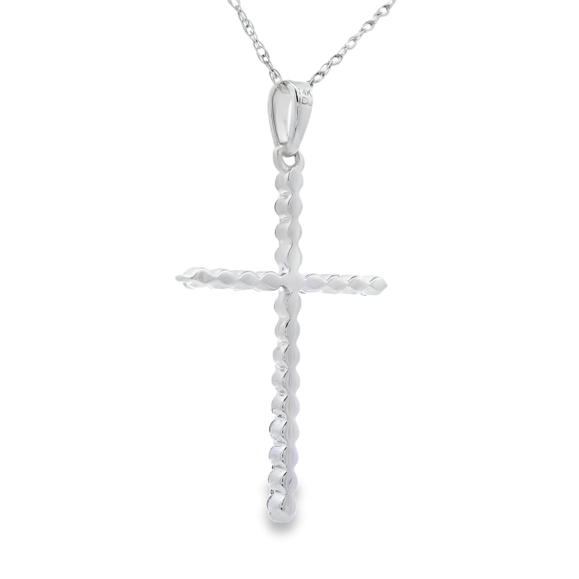 .21ct Diamond Cross Religious Pendant 14KT White Gold Bids.com