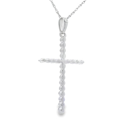 .21ct Diamond Cross Religious Pendant 14KT White Gold Bids.com