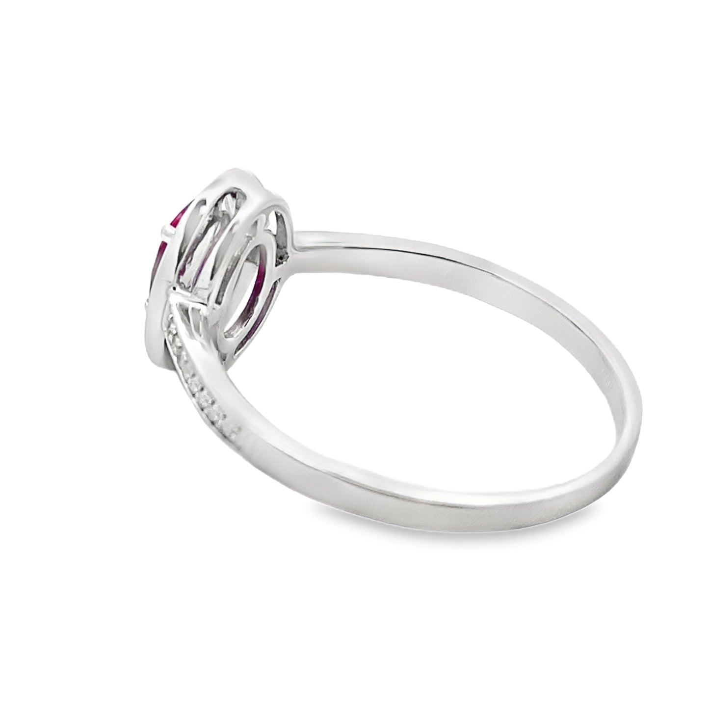 Genuine .67ct Ruby Diamond Ring 10KT White Gold Bids.com