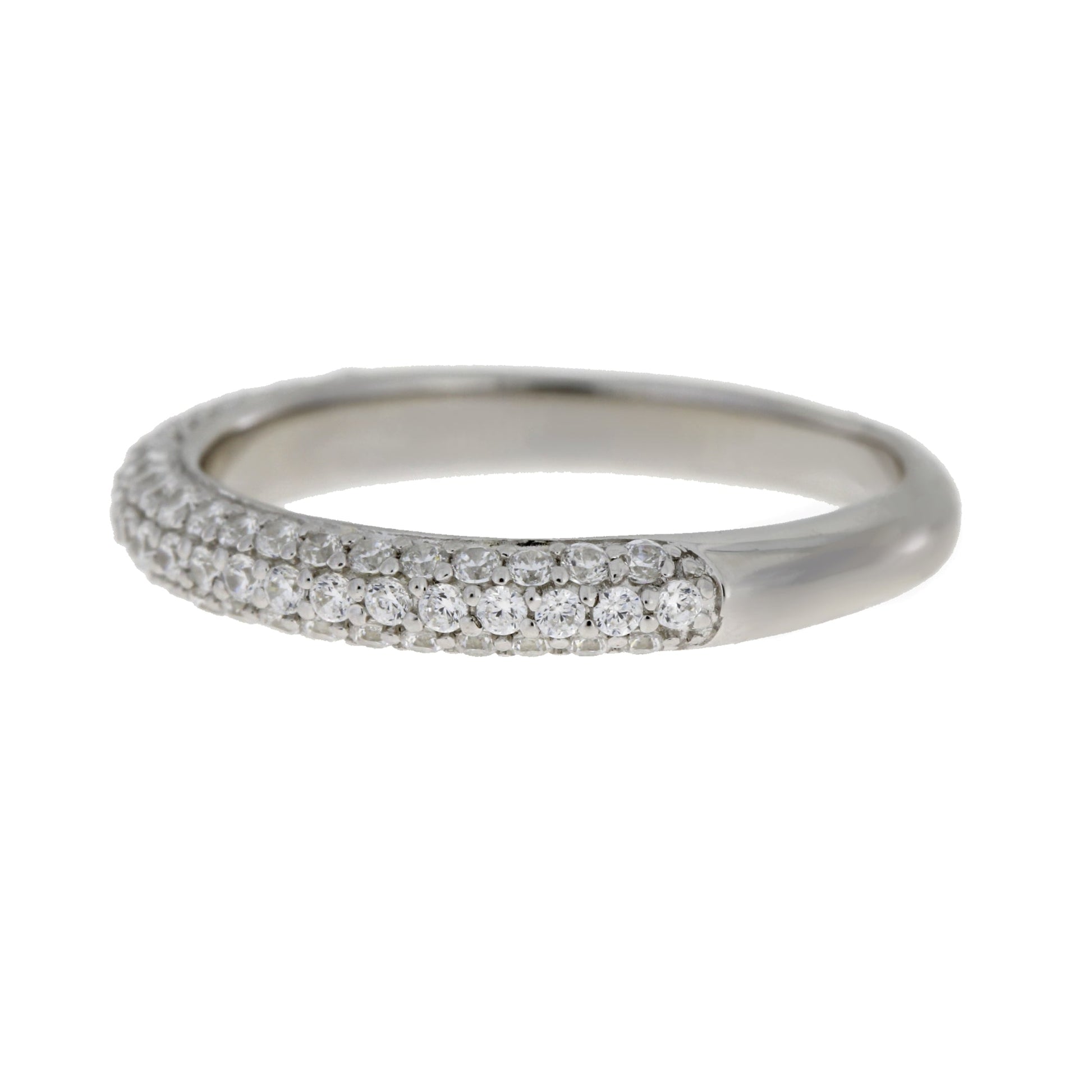 Cubic Zirconium Wedding Band Ring Sterling Silver Bids.com