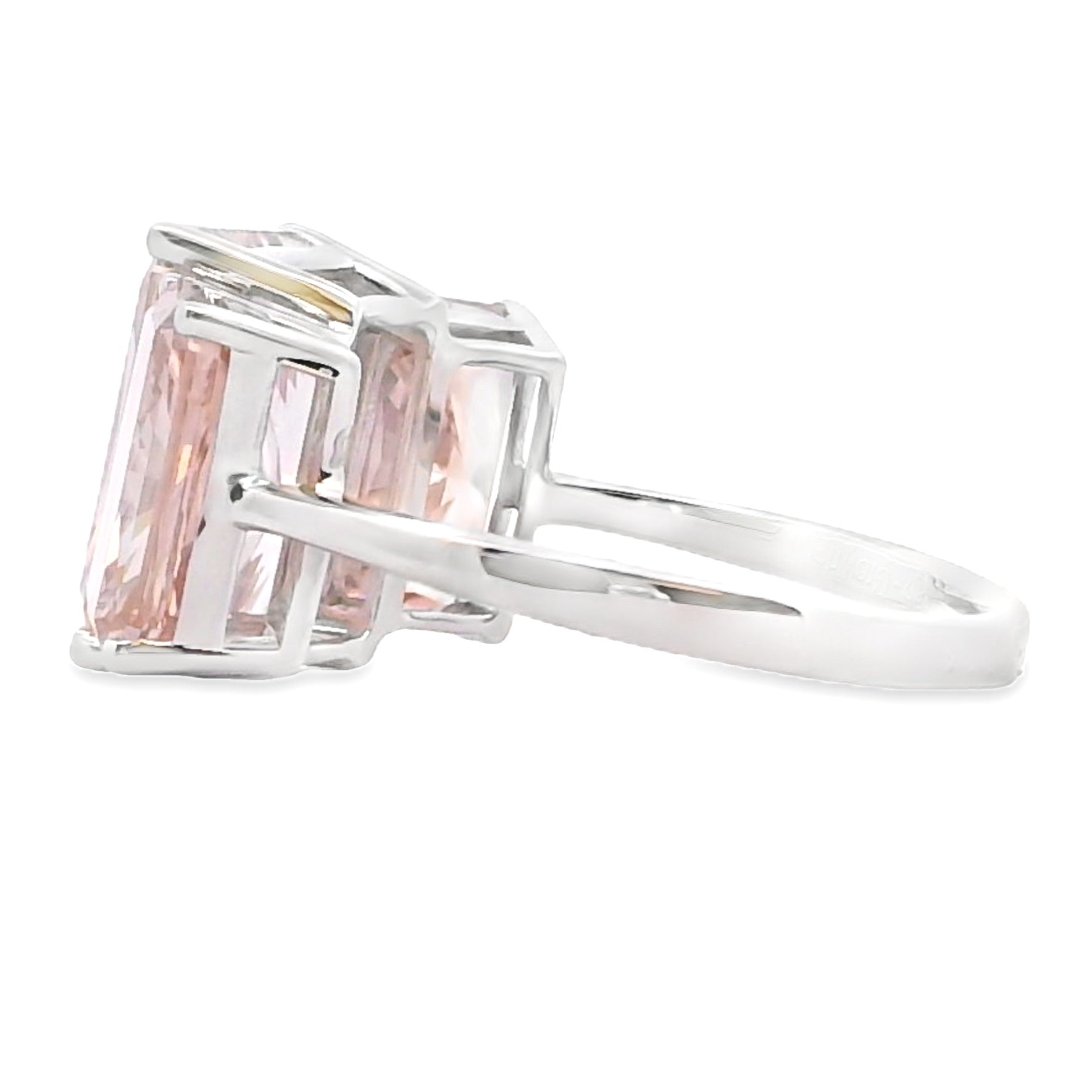 10.00ct Lab Grown Diamond 3 Stone Ring 14KT White Gold Bids.com