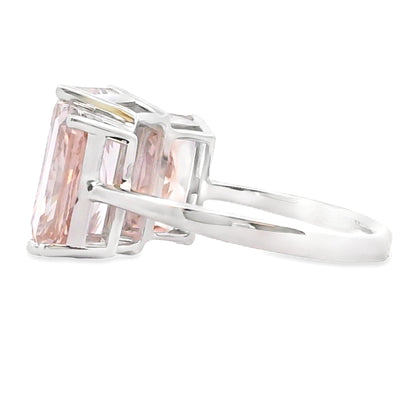 10.00ct Lab Grown Diamond 3 Stone Ring 14KT White Gold Bids.com