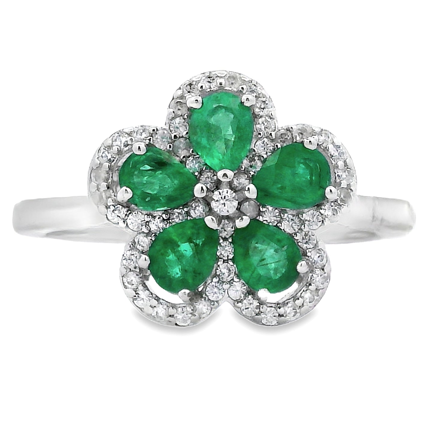 Genuine 1.01ct Emerald Zircon Ring Sterling Silver Bids.com
